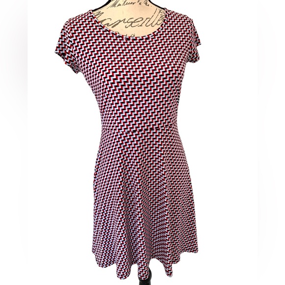 Michael Kors Escher Cap Sleeve Jersey Dress Shore Blue Size S - Picture 3 of 7